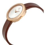 Calvin Klein Firm White Dial Brown Leather Strap Watch for Women - K3N236G6