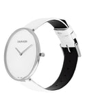 Calvin Klein Full Moon White Dial White Leather Strap Watch for Women - K8Y231L6