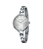 Calvin Klein Graphic White Dial Silver Steel Strap Watch for Women - K7E23146