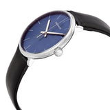 Calvin Klein High Noon Quartz Blue Dial Black Leather Strap Watch for Men - K8M211CN