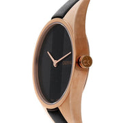 Calvin Klein Rebel Black Dial Black Leather Strap Watch for Women - K8P236C1