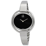 Calvin Klein Impetuous Black Dial Silver Steel Strap Watch for Women - K4F2N111