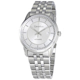 Calvin Klein Infinity Automatic Silver Dial Silver Steel Strap Watch for Men - K5S34146