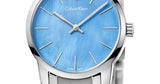 Calvin Klein City Mother of Pearl Blue Dial Silver Steel Strap Watch for Women - K2G2314X