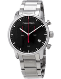 Calvin Klein City Chronograph Black Dial Silver Steel Strap Watch for Men - K2G27141