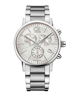 Calvin Klein City White Dial Silver Steel Strap Watch for Men - K2G27146