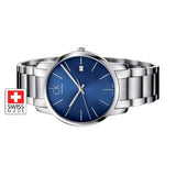 Calvin Klein City Blue Dial Silver Steel Strap Watch for Men - K2G2G14N