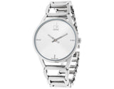 Calvin Klein Stately Silver Dial Silver Steel Strap Watch for Women - K3G2312W