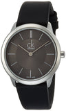 Calvin Klein Minimal Grey Dial Black Leather Strap Watch for Men - K3M221C4