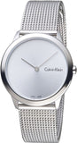 Calvin Klein Minimal SIlver Dial Silver Mesh Bracelet Watch for Women - K3M221Y6