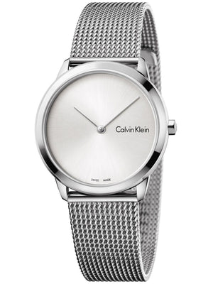 Calvin Klein Minimal SIlver Dial Silver Mesh Bracelet Watch for Women - K3M221Y6