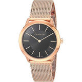 Calvin Klein Minimal Black Dial Rose Gold Mesh Bracelet Watch for Women - K3M2262Y