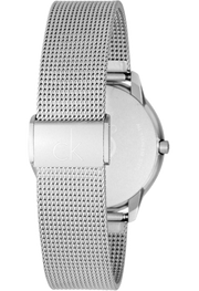 Calvin Klein Minimal Grey Dial Silver Mesh Bracelet Watch for Women - K3M23124