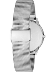 Calvin Klein Minimal White Dial Silver Mesh Bracelet Watch for Women - K3M23126