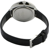 Calvin Klein Rise White Grey Dial Black Leather Strap Watch for Women - K7A231C3