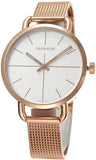Calvin Klein Even White Dial Rose Gold Mesh Bracelet Watch for Women - K7B23626