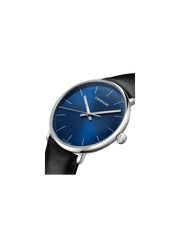 Calvin Klein High Noon Quartz Blue Dial Black Leather Strap Watch for Men - K8M211CN