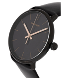 Calvin Klein High Noon Quartz Black Dial Black Leather Strap Watch for Men - K8M214CB