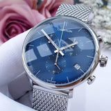 Calvin Klein High Noon Chronograph Blue Dial Silver Mesh Bracelet Watch for Men - K8M2712N