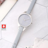 Calvin Klein Rebel Grey Dial Grey Leather Strap Watch for Women - K8P231Q4