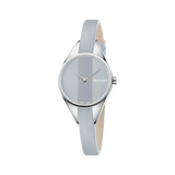 Calvin Klein Rebel Grey Dial Grey Leather Strap Watch for Women - K8P231Q4