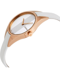 Calvin Klein Rebel White Grey Dial White Leather Strap Watch for Women - K8P236L6