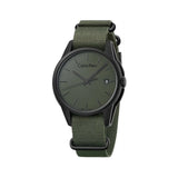 Calvin Klein Tone Green Dial Green NATO Strap Watch for Men - K7K514WL