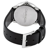 Calvin Klein Minimal Grey Dial Black Leather Strap Watch for Men - K3M221C3