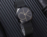 Calvin Klein Minimal Black Dial Black Mesh Bracelet Watch for Women - K3M224X1