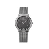 Calvin Klein Minimal Grey Dial Silver Mesh Bracelet Watch for Men - K3M52154