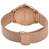 Calvin Klein Minimal Black Dial Rose Gold Mesh Bracelet Watch for Women - K3M2262Y