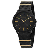 Calvin Klein Minimal Black Dial Black Steel Strap Watch For Men - K3M524Z1