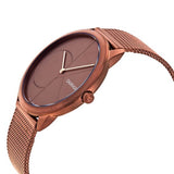 Calvin Klein Minimal Quartz Pink Gold Dial Pink Gold Mesh Bracelet Watch for Men - K3M11TFK