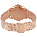 Calvin Klein Minimal White Dial Rose Gold Mesh Bracelet Watch for Women - K3M22Y2X