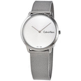 Calvin Klein Minimal Silver Dial Silver Mesh Bracelet Watch for Men - K3M211Y6