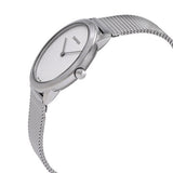 Calvin Klein Minimal White Dial Silver Mesh Bracelet Watch for Women - K3M2212Y