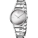 Calvin Klein Class White Dial Silver Steel Strap Watch for Women - K6R23126