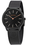 Calvin Klein Minimal Diamonds Black Dial Black Mesh Bracelet Watch for Women - K3M22X2X