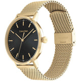 Calvin Klein Minimal Black Dial Rose Gold Mesh Bracelet Watch for Women - K3M2262Y