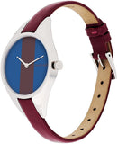 Calvin Klein Rebel Blue Maroon Dial Maroon Leather Strap Watch for Women - K8P231UN