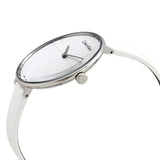 Calvin Klein Rise White Grey Dial White Leather Strap Watch for Women - K7A231L6