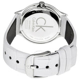 Calvin Klein Skirt White Dial White Leather Strap Watch for Women - K2U231K6