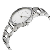 Calvin Klein Stately White Dial Silver Steel Strap Watch for Women - K3G23126