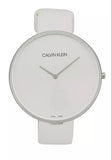 Calvin Klein Full Moon White Dial White Leather Strap Watch for Women - K8Y231L6