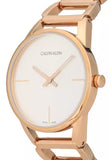 Calvin Klein Stately White Dial Rose Gold Steel Strap Watch for Women - K3G23626