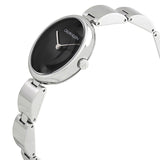 Calvin Klein Wavy Black Dial Silver Steel Strap Watch for Women - K9U23141