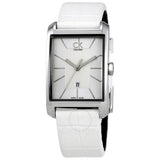 Calvin Klein Window White Dial White Leather Strap Watch for Women - K2M23120