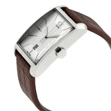 Calvin Klein Window Silver Dial Brown Leather Strap Watch for Men - K2M21126