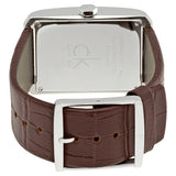 Calvin Klein Window Silver Dial Brown Leather Strap Watch for Men - K2M21126