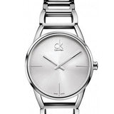 Calvin Klein Stately White Dial Silver Steel Strap Watch for Women - K3G23126